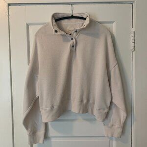 Off-White American Eagle Snap Button Cropped Sweatshirt, Size XL